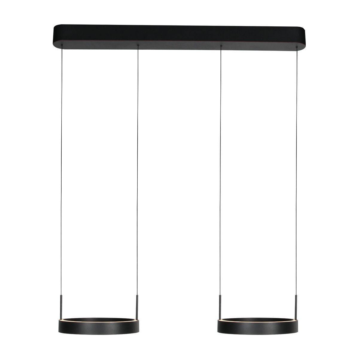 Mykty 2-Lichts Hanglamp  Zwart met Cable Lift Systeem 6000Lumen