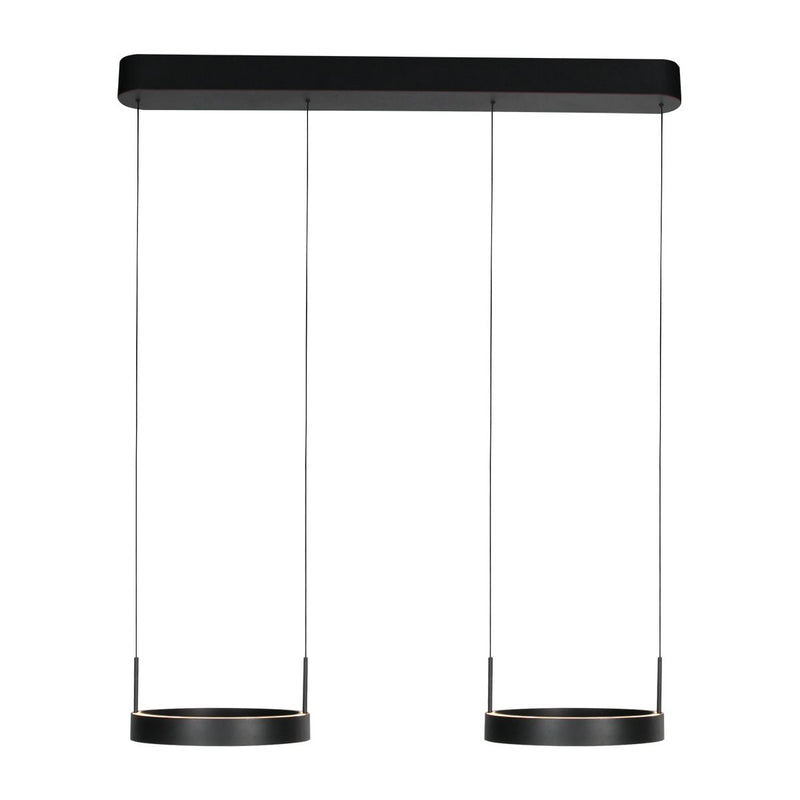 Mykty 2-Lichts Hanglamp  Zwart met Cable Lift Systeem 6000Lumen