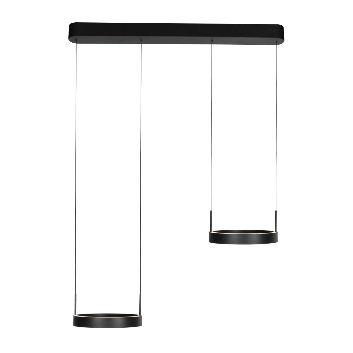 Mykty 2-Lichts Hanglamp  Zwart met Cable Lift Systeem 6000Lumen