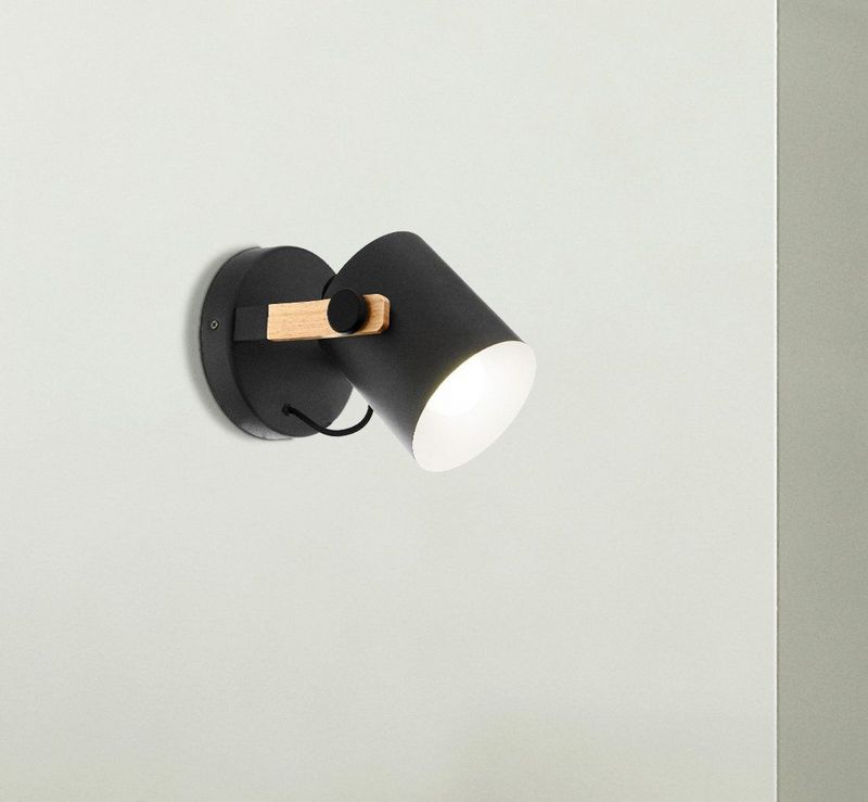 Hornwood Wandlamp Zwart/Hout model NU: