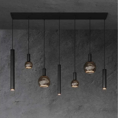 Ztahl Riva 7-Lichts Hanglamp 145x22cm 4380-9005 Zwart