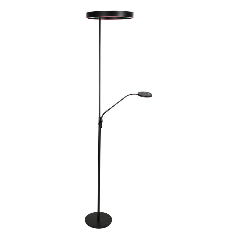 Steinhauer Soleil 2 Vloerlamp Uplight met Zijarm Zwart 4388ZW