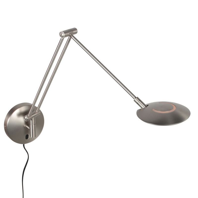 Steinhauer Wandlamp Zenith2 Satijn Staal 4392ST met pushdimmer en afstandsbediening