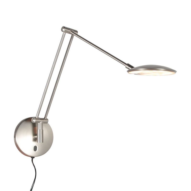 Steinhauer Wandlamp Zenith2 Satijn Staal 4392ST met pushdimmer en afstandsbediening