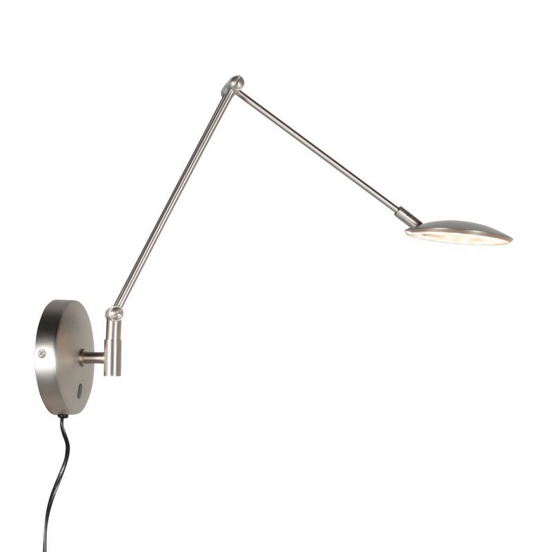 Steinhauer Wandlamp Zenith2 Satijn Staal 4392ST met pushdimmer en afstandsbediening