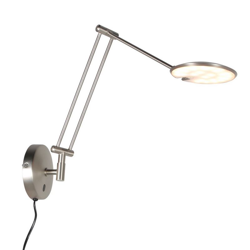 Steinhauer Wandlamp Zenith2 Satijn Staal 4392ST met pushdimmer en afstandsbediening