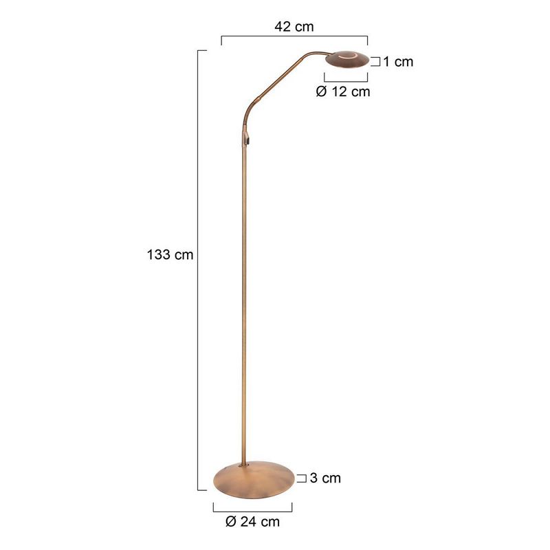Steinhauer Vloerlamp Zenith2 Brons 4395BR met push dimmer en afstandsbediening