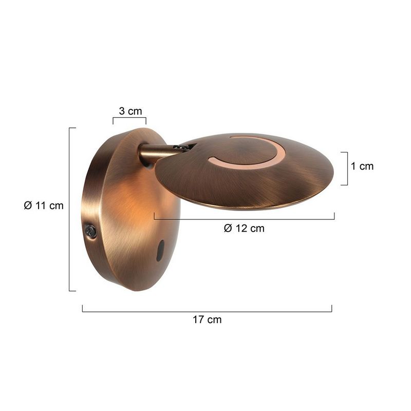 Steinhauer Wandlamp Zenith2 Brons 4396BR met pushdimmer en afstandsbediening