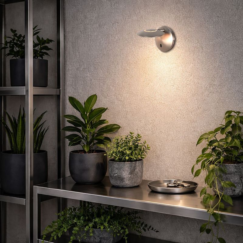 Steinhauer Wandlamp Zenith2 Satijn Staal 4396ST met pushdimmer en afstandsbediening