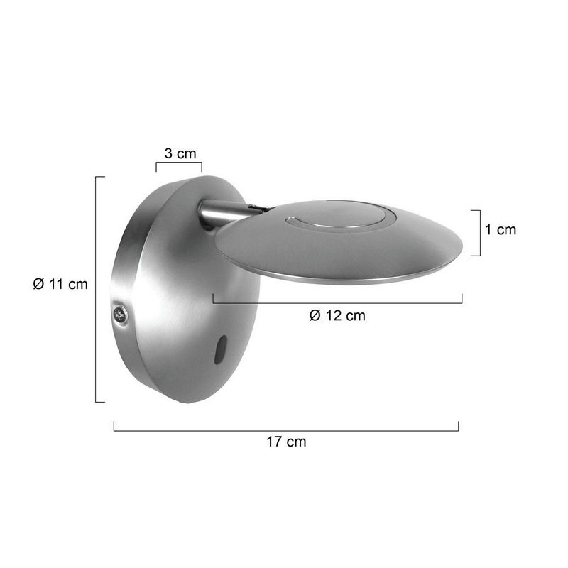 Steinhauer Wandlamp Zenith2 Satijn Staal 4396ST met pushdimmer en afstandsbediening