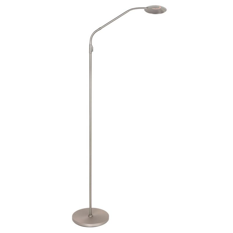 Steinhauer Zenith 2 accu Vloerlamp 4398ST Geborsteld Satijn Staal met Flexarm