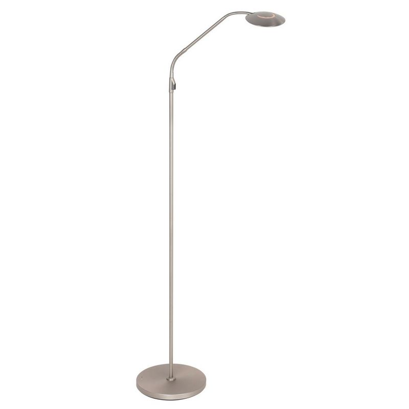 Steinhauer Zenith 2 accu Vloerlamp 4398ST Geborsteld Satijn Staal met Flexarm