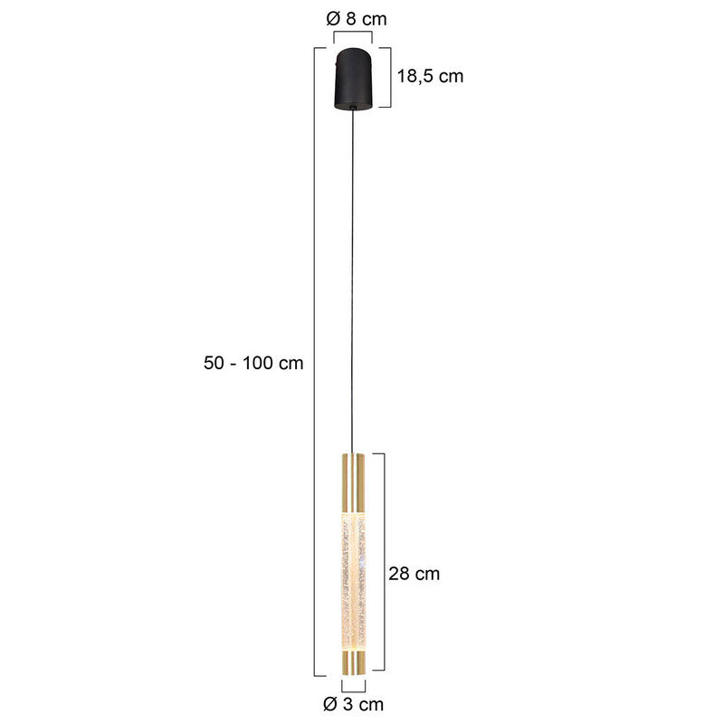Steinhauer Alisio 1-lichts Hanglamp – Ronde Plaat Mat Goud/Zwart