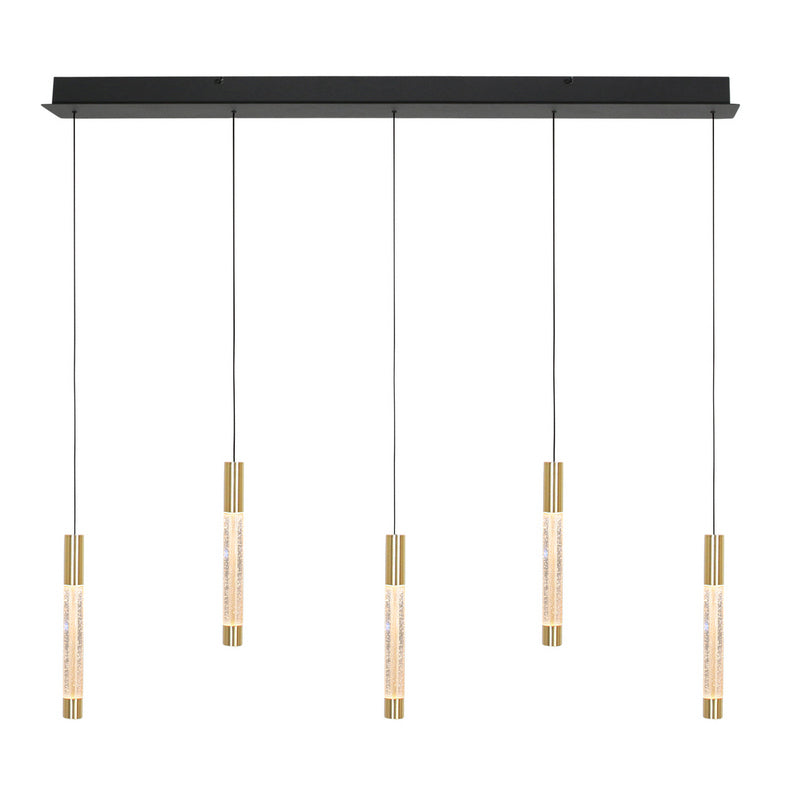 Steinhauer Alisio 5-lichts Hanglamp – Balk Goud/Zwart