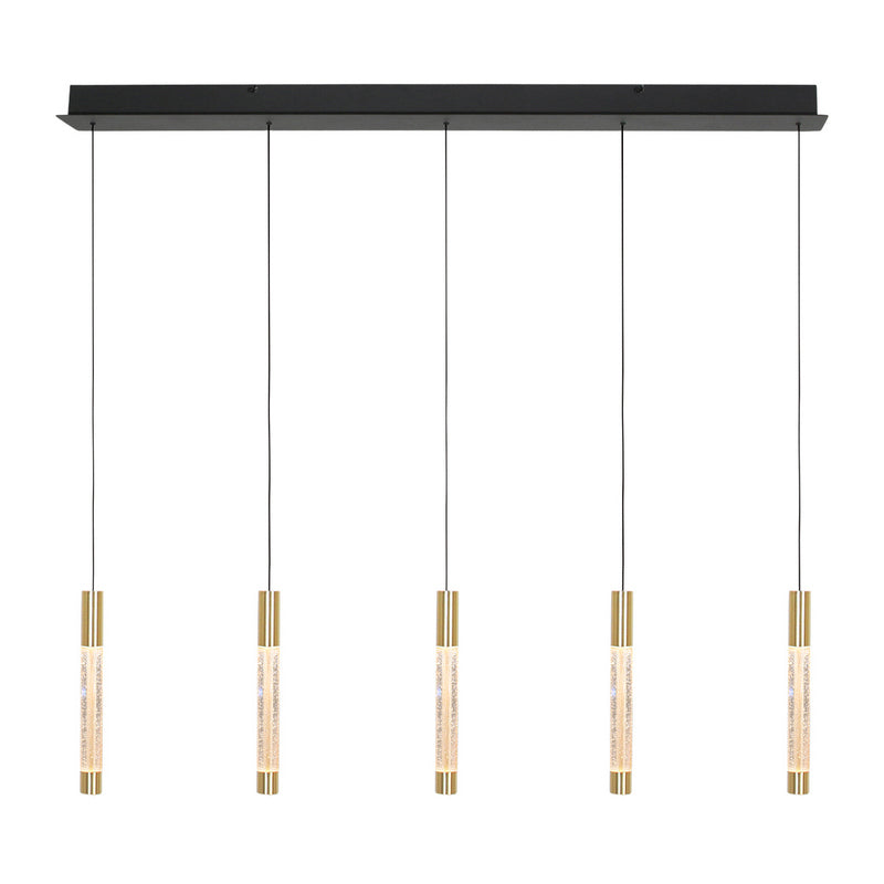 Steinhauer Alisio 5-lichts Hanglamp – Balk Goud/Zwart