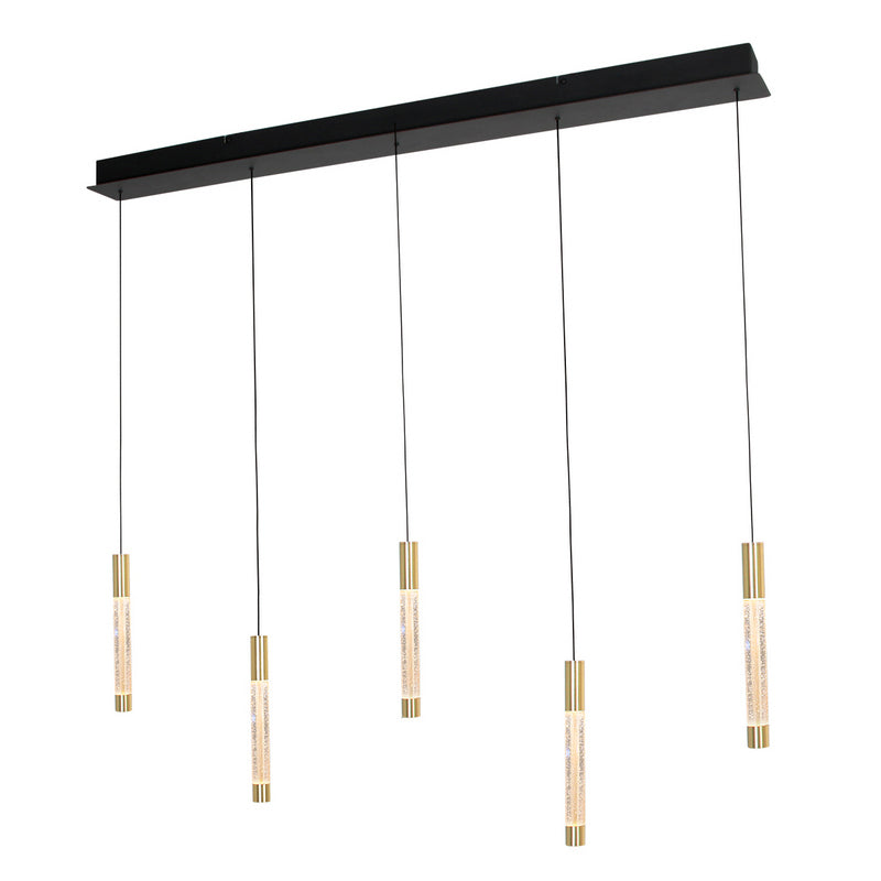 Steinhauer Alisio 5-lichts Hanglamp – Balk Goud/Zwart