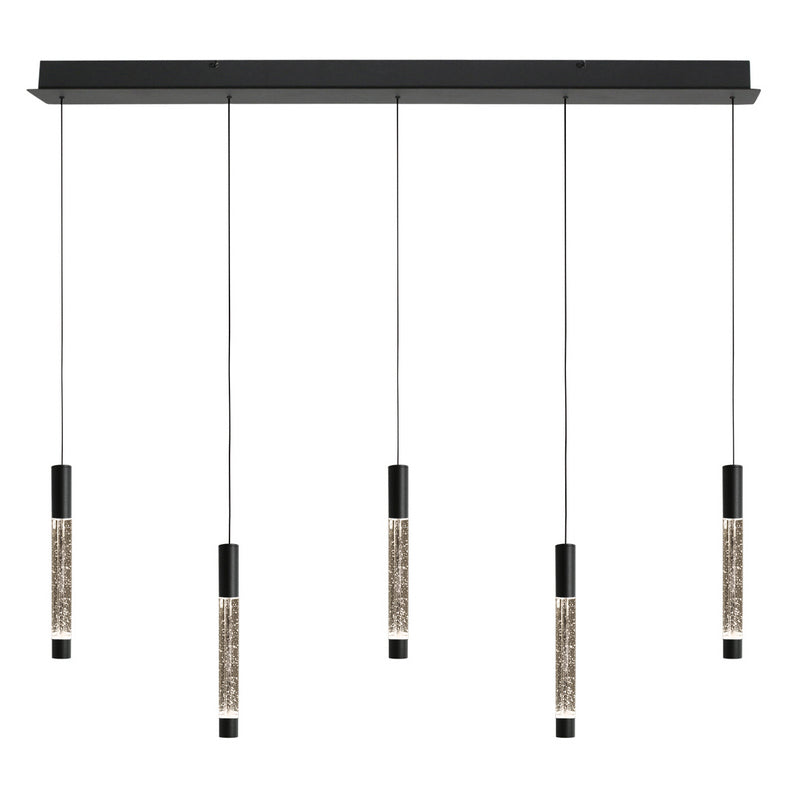 Steinhauer Alisio 5-lichts Hanglamp – Balk Zwart/Zwart