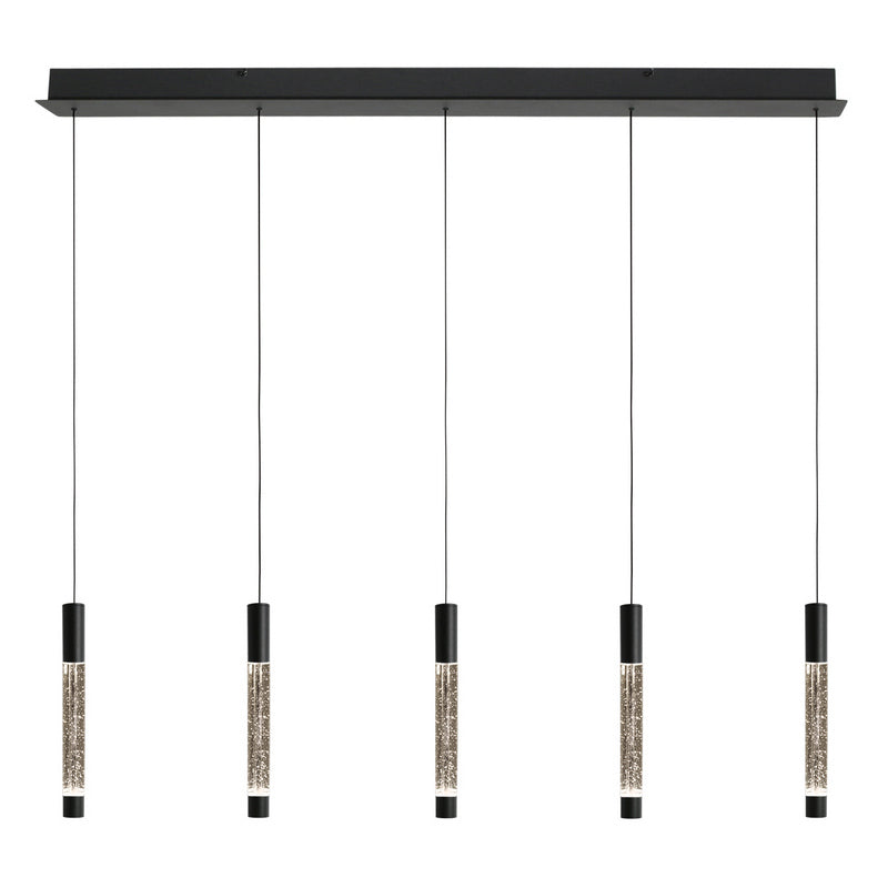 Steinhauer Alisio 5-lichts Hanglamp – Balk Zwart/Zwart