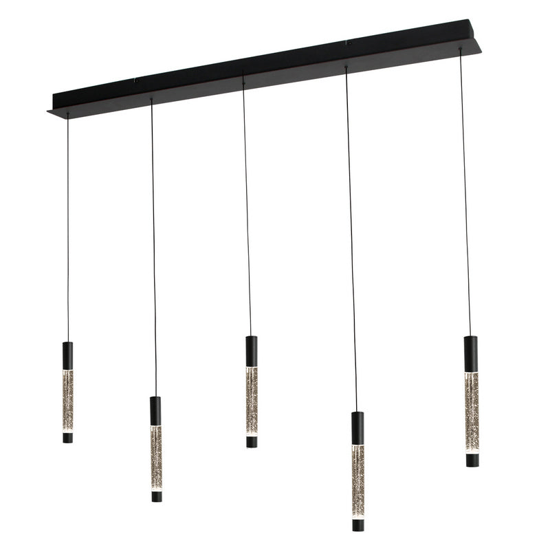 Steinhauer Alisio 5-lichts Hanglamp – Balk Zwart/Zwart
