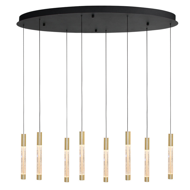 Steinhauer Alisio 8-lichts Hanglamp – Ovaal Goud/Zwart