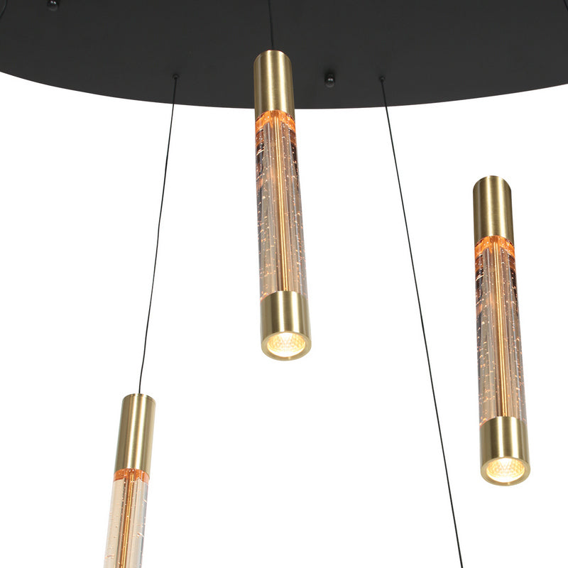 Steinhauer Alisio 8-lichts Hanglamp – Ovaal Goud/Zwart