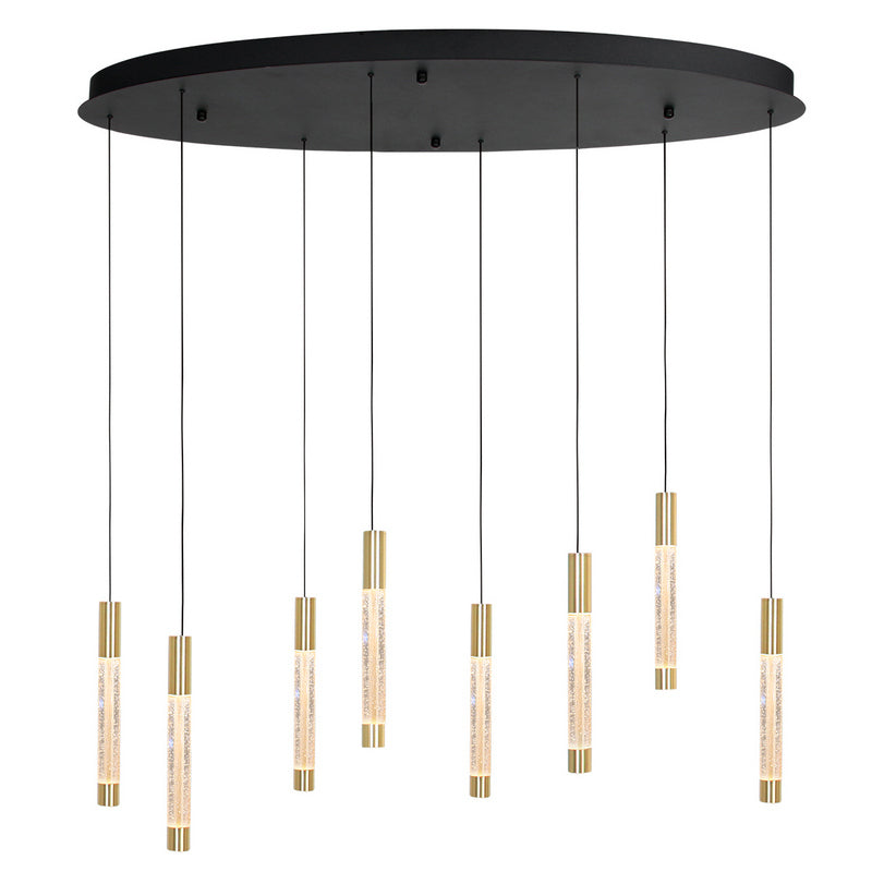 Steinhauer Alisio 8-lichts Hanglamp – Ovaal Goud/Zwart
