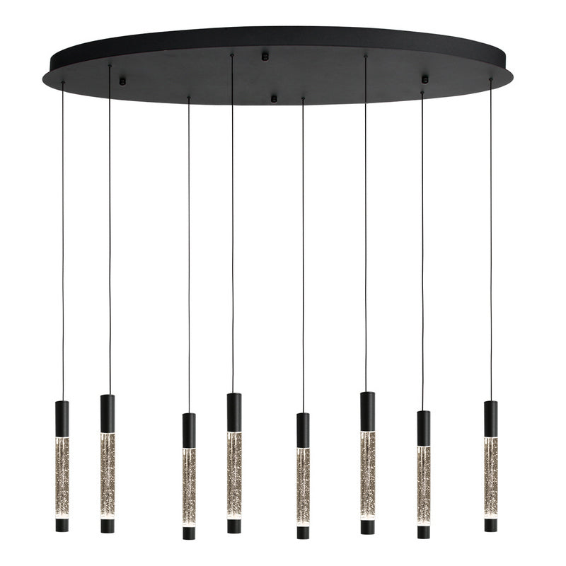 Steinhauer Alisio 8-lichts Hanglamp – Ovaal Zwart/Zwart