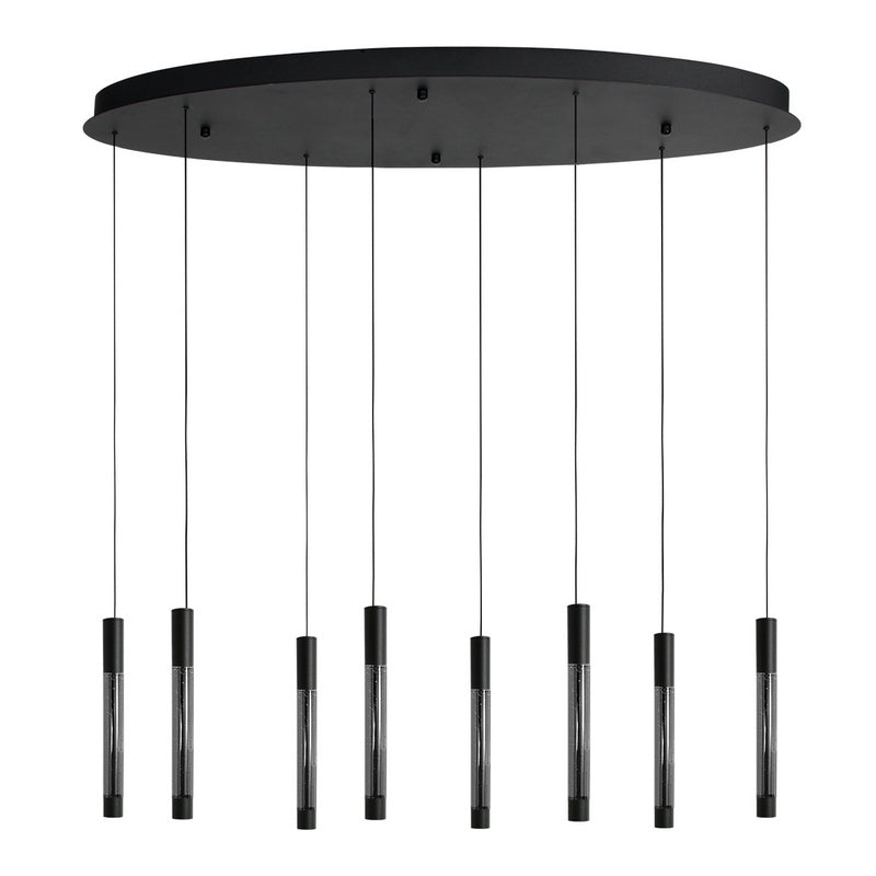 Steinhauer Alisio 8-lichts Hanglamp – Ovaal Zwart/Zwart