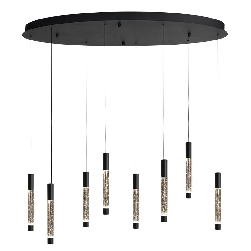 Steinhauer Alisio 8-lichts Hanglamp – Ovaal Zwart/Zwart