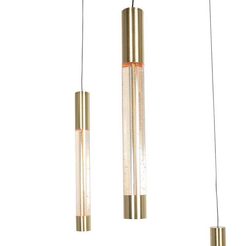Steinhauer Alisio 8-lichts Hanglamp – Rechte Plaat Goud/Zwart