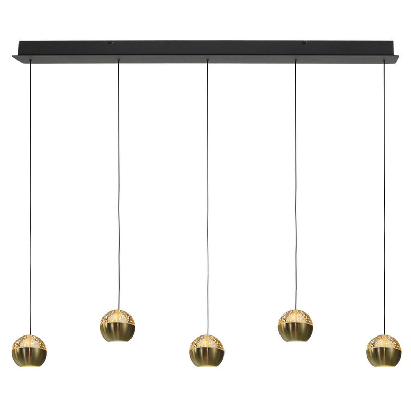 Steinhauer Belluno 5-lichts Hanglamp – Balk Goud/Zwart