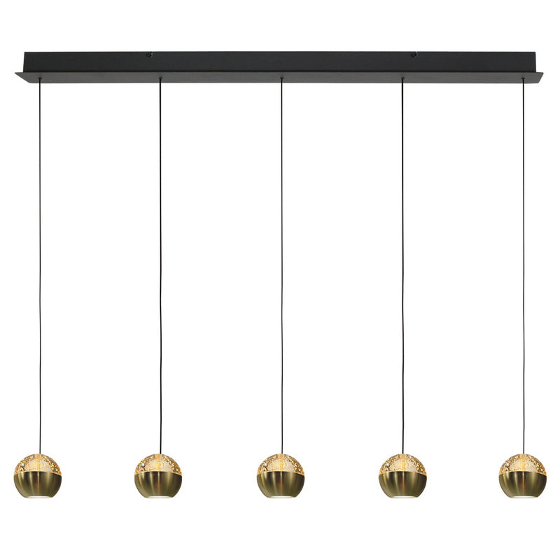Steinhauer Belluno 5-lichts Hanglamp – Balk Goud/Zwart
