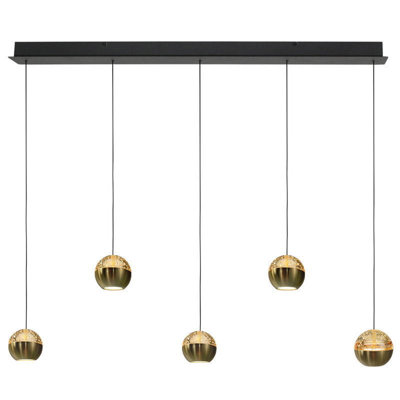 Steinhauer Belluno 5-lichts Hanglamp – Balk Goud/Zwart