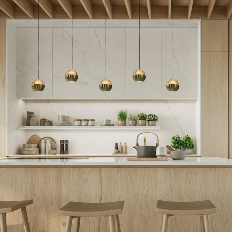 Steinhauer Belluno 5-lichts Hanglamp – Balk Goud/Zwart