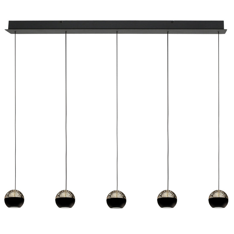 Steinhauer Belluno 5-lichts Hanglamp – Balk Zwart/Zwart