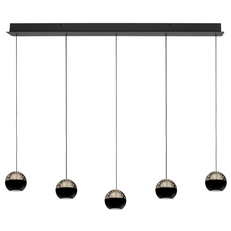 Steinhauer Belluno 5-lichts Hanglamp – Balk Zwart/Zwart