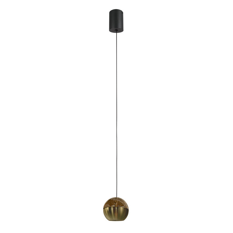 Steinhauer Belluno 1-lichts Hanglamp – Ronde Plaat Mat Goud/Zwart
