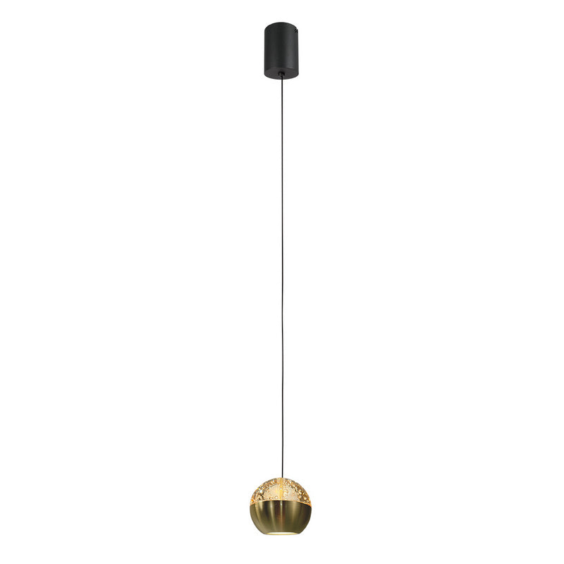 Steinhauer Belluno 1-lichts Hanglamp – Ronde Plaat Mat Goud/Zwart