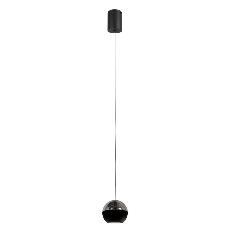 Steinhauer Belluno 1-lichts Hanglamp – Ronde Plaat Mat Zwart/Zwart