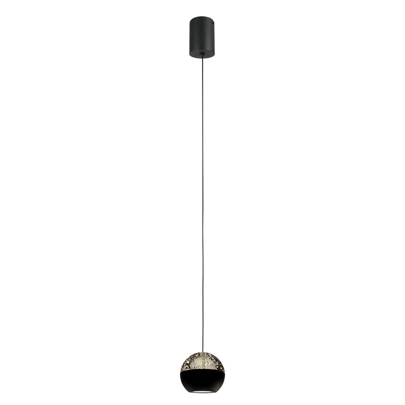 Steinhauer Belluno 1-lichts Hanglamp – Ronde Plaat Mat Zwart/Zwart