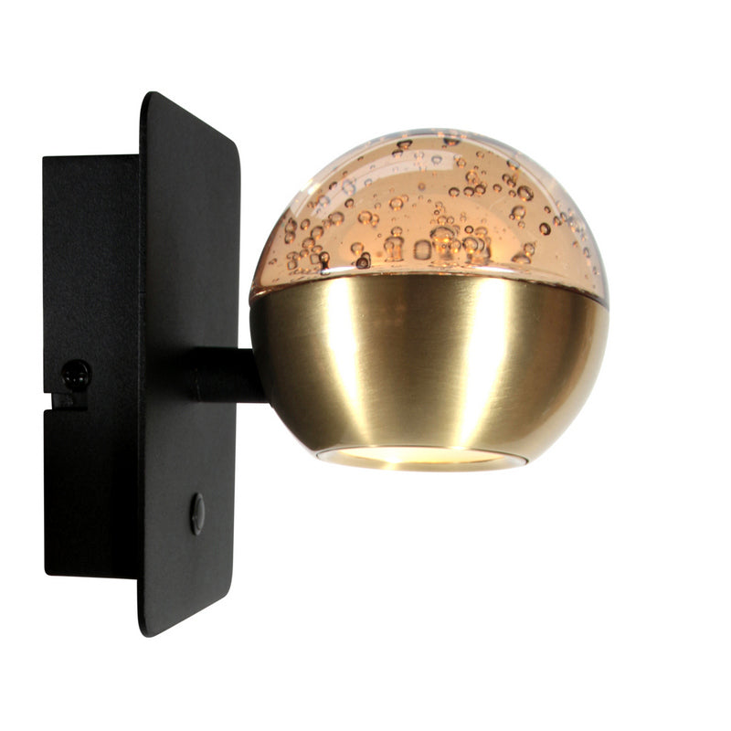 Steinhauer Belluno 1-lichts Wandlamp Mat Goud/Zwart