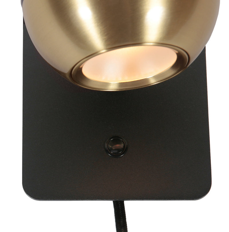 Steinhauer Belluno 1-lichts Wandlamp Mat Goud/Zwart