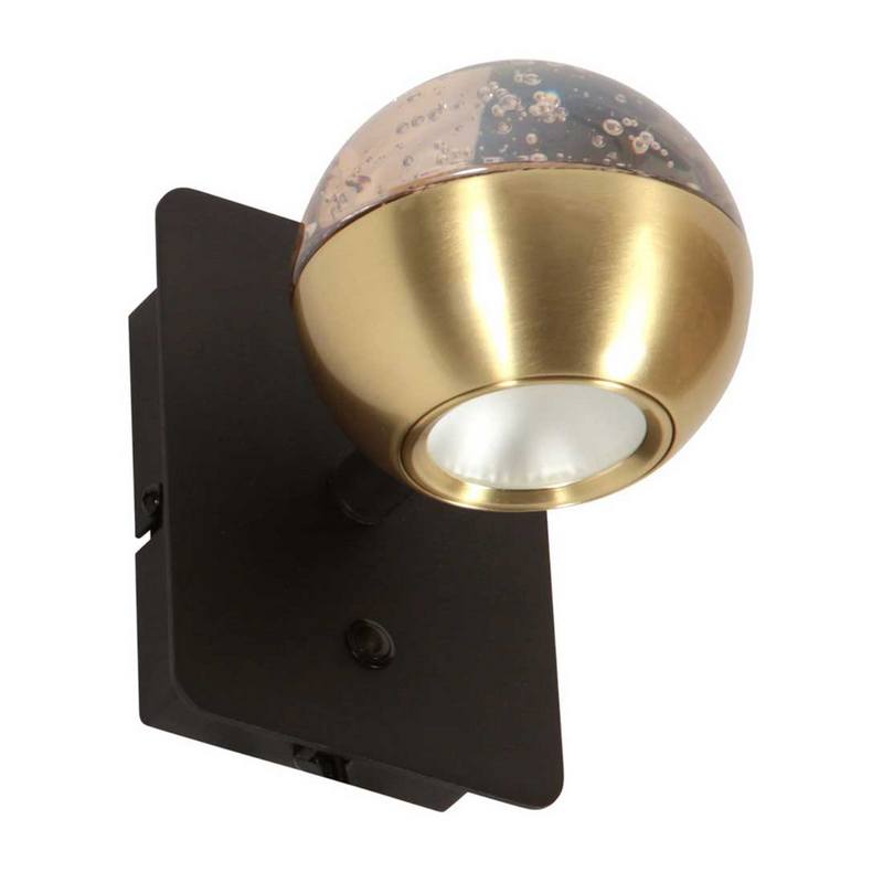 Steinhauer Belluno 1-lichts Wandlamp Mat Goud/Zwart