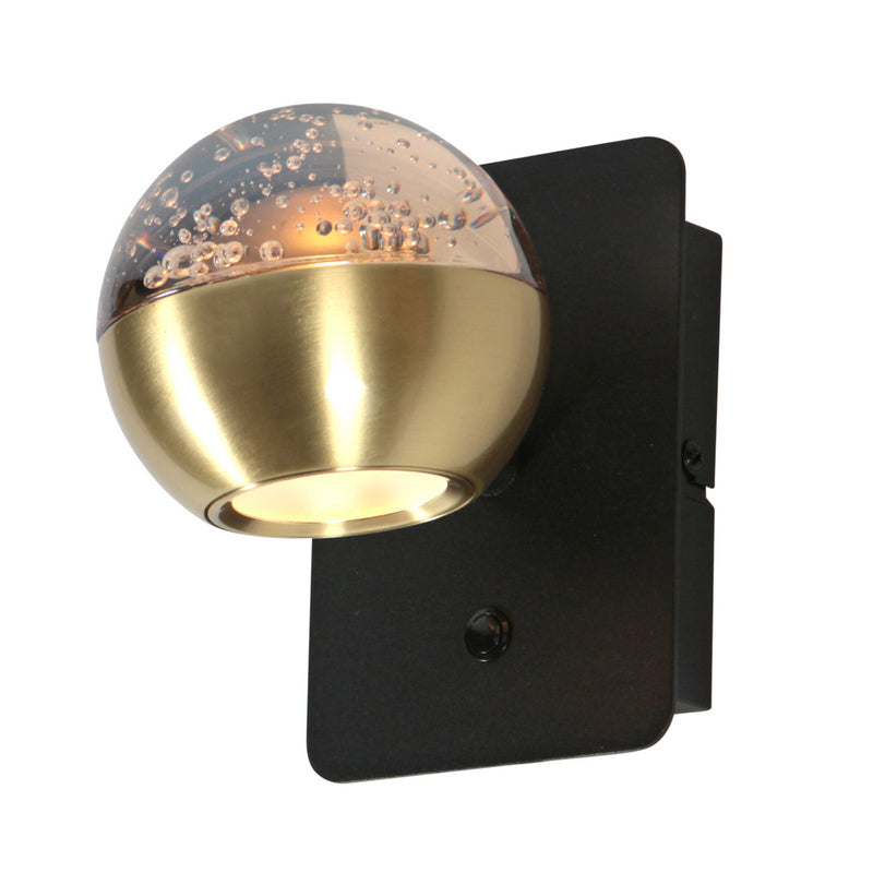 Steinhauer Belluno 1-lichts Wandlamp Mat Goud/Zwart