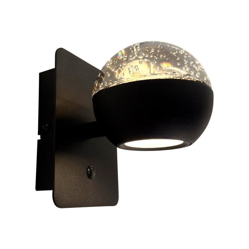 Steinhauer Belluno 1-lichts Wandlamp Mat Zwart/Zwart
