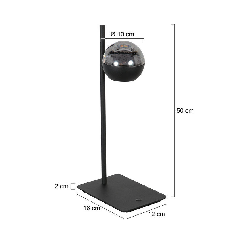 Steinhauer Belluno 1-lichts Tafellamp Mat Zwart/Zwart
