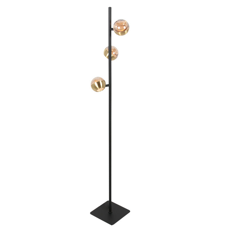 Steinhauer Belluno 3-lichts Vloerlamp Mat Goud/Zwart