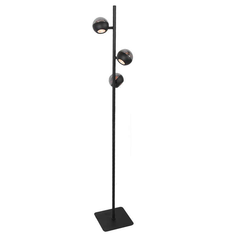 Steinhauer Belluno 3-lichts Vloerlamp Mat Zwart/Zwart