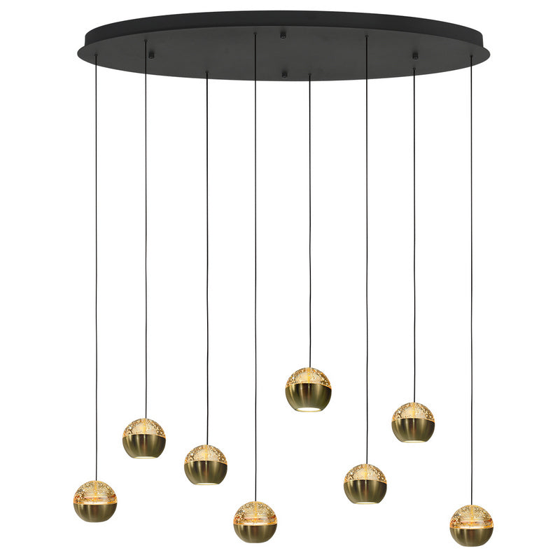 Steinhauer Belluno 8-lichts Hanglamp – Ovaal Goud/Zwart