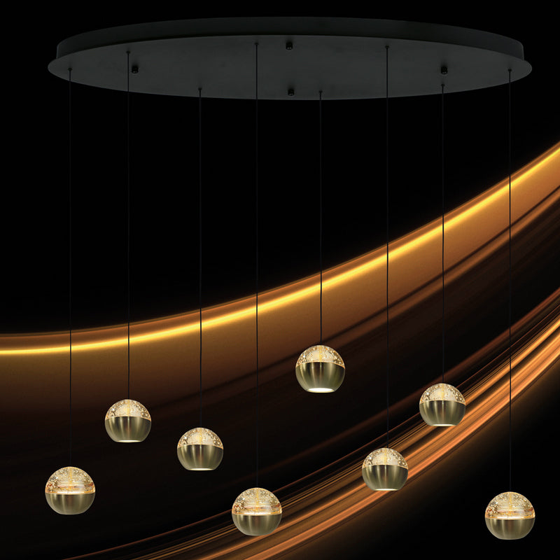 Steinhauer Belluno 8-lichts Hanglamp – Ovaal Goud/Zwart